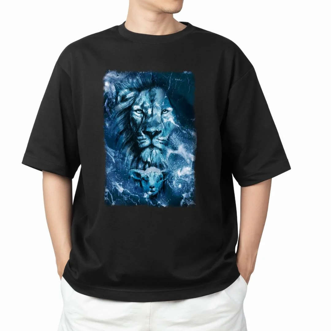 Koszulka niebieski lew czarna