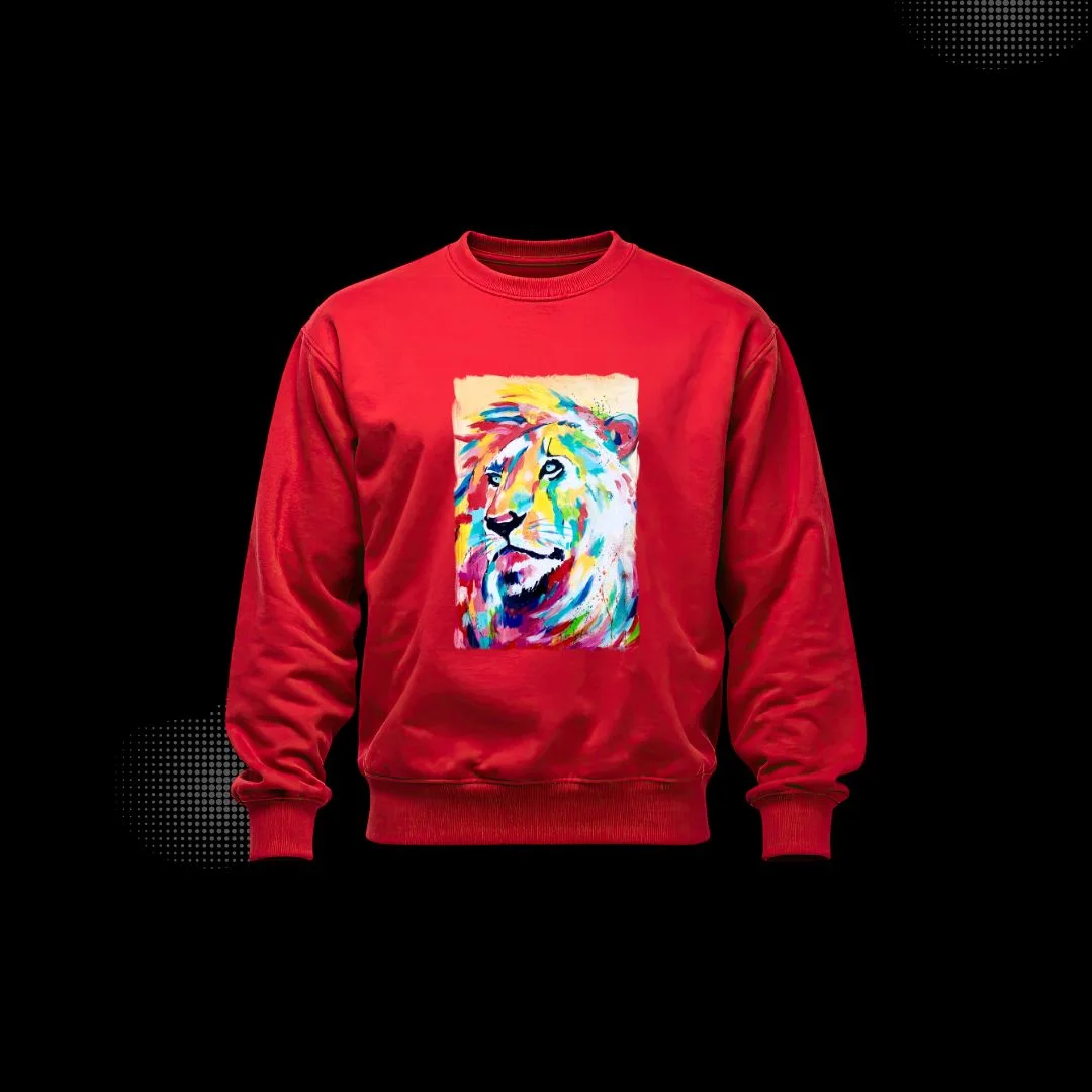 Bluza z lwem czerwona